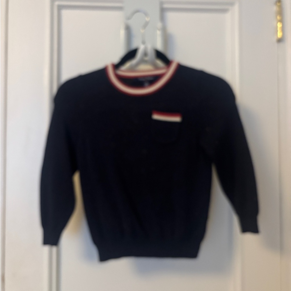 Brooks Brothers Kids Navy Sweater with Red and White Accents